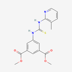 molecular formula C17H17N3O4S B4963781 dimethyl 5-({[(3-methyl-2-pyridinyl)amino]carbonothioyl}amino)isophthalate 