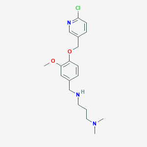 molecular formula C19H26ClN3O2 B496379 N-{4-[(6-chloro-3-pyridinyl)methoxy]-3-methoxybenzyl}-N-[3-(dimethylamino)propyl]amine 