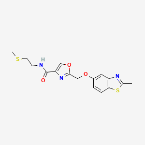 molecular formula C16H17N3O3S2 B4963792 2-{[(2-methyl-1,3-benzothiazol-5-yl)oxy]methyl}-N-[2-(methylthio)ethyl]-1,3-oxazole-4-carboxamide 
