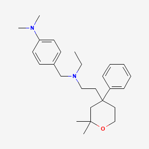 molecular formula C26H38N2O B4963793 4-{[[2-(2,2-dimethyl-4-phenyltetrahydro-2H-pyran-4-yl)ethyl](ethyl)amino]methyl}-N,N-dimethylaniline 