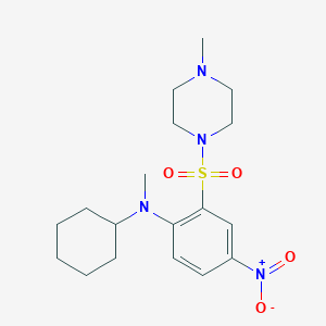 molecular formula C18H28N4O4S B4963798 N-cyclohexyl-N-methyl-2-[(4-methyl-1-piperazinyl)sulfonyl]-4-nitroaniline 