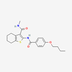 molecular formula C21H26N2O3S B4963801 2-[(4-butoxybenzoyl)amino]-N-methyl-4,5,6,7-tetrahydro-1-benzothiophene-3-carboxamide 