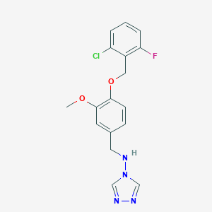 molecular formula C17H16ClFN4O2 B496381 N-{4-[(2-chloro-6-fluorobenzyl)oxy]-3-methoxybenzyl}-4H-1,2,4-triazol-4-amine 