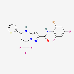 molecular formula C18H12BrF5N4OS B4963816 N-(2-bromo-4,6-difluorophenyl)-5-(2-thienyl)-7-(trifluoromethyl)-4,5,6,7-tetrahydropyrazolo[1,5-a]pyrimidine-2-carboxamide 