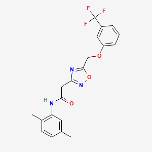 molecular formula C20H18F3N3O3 B4963821 N-(2,5-dimethylphenyl)-2-(5-{[3-(trifluoromethyl)phenoxy]methyl}-1,2,4-oxadiazol-3-yl)acetamide 