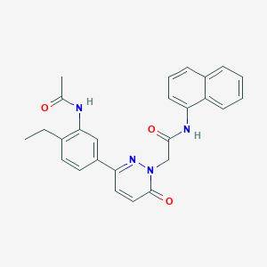 molecular formula C26H24N4O3 B4963822 2-[3-[3-(acetylamino)-4-ethylphenyl]-6-oxo-1(6H)-pyridazinyl]-N-1-naphthylacetamide 