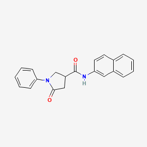 molecular formula C21H18N2O2 B4963827 N-2-naphthyl-5-oxo-1-phenyl-3-pyrrolidinecarboxamide 