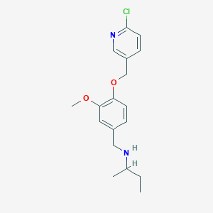 molecular formula C18H23ClN2O2 B496383 N-{4-[(6-chloropyridin-3-yl)methoxy]-3-methoxybenzyl}butan-2-amine 
