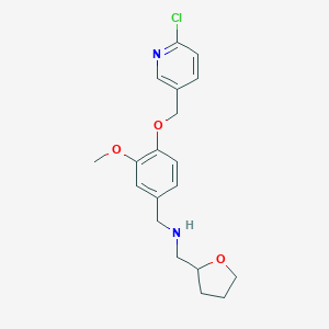 molecular formula C19H23ClN2O3 B496387 N-{4-[(6-chloro-3-pyridinyl)methoxy]-3-methoxybenzyl}-N-(tetrahydro-2-furanylmethyl)amine 