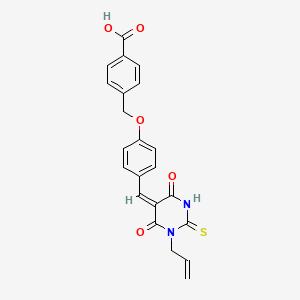molecular formula C22H18N2O5S B4963870 4-({4-[(1-allyl-4,6-dioxo-2-thioxotetrahydro-5(2H)-pyrimidinylidene)methyl]phenoxy}methyl)benzoic acid 