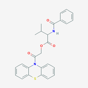 molecular formula C26H24N2O4S B4963874 2-oxo-2-(10H-phenothiazin-10-yl)ethyl N-benzoylvalinate 