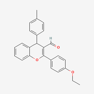 molecular formula C25H22O3 B4963877 2-(4-ethoxyphenyl)-4-(4-methylphenyl)-4H-chromene-3-carbaldehyde 