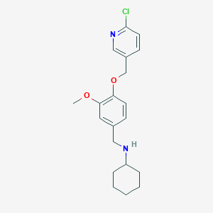 molecular formula C20H25ClN2O2 B496388 N-{4-[(6-chloropyridin-3-yl)methoxy]-3-methoxybenzyl}cyclohexanamine 
