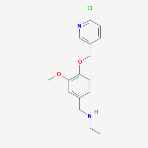 molecular formula C16H19ClN2O2 B496390 N-{4-[(6-chloropyridin-3-yl)methoxy]-3-methoxybenzyl}ethanamine 