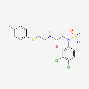 molecular formula C18H20Cl2N2O3S2 B4963907 N~2~-(3,4-dichlorophenyl)-N~1~-{2-[(4-methylphenyl)thio]ethyl}-N~2~-(methylsulfonyl)glycinamide 