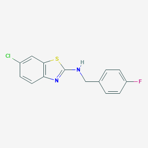 molecular formula C14H10ClFN2S B496391 N-(6-chloro-1,3-benzothiazol-2-yl)-N-(4-fluorobenzyl)amine 