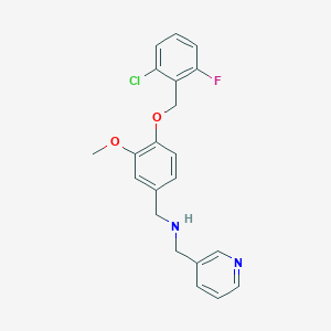 molecular formula C21H20ClFN2O2 B496393 1-{4-[(2-chloro-6-fluorobenzyl)oxy]-3-methoxyphenyl}-N-(pyridin-3-ylmethyl)methanamine 