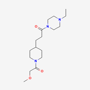 molecular formula C17H31N3O3 B4963947 1-ethyl-4-{3-[1-(methoxyacetyl)-4-piperidinyl]propanoyl}piperazine 