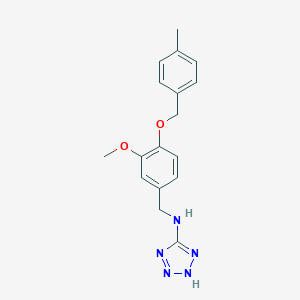 molecular formula C17H19N5O2 B496395 N-{3-methoxy-4-[(4-methylbenzyl)oxy]benzyl}-1H-tetrazol-5-amine 