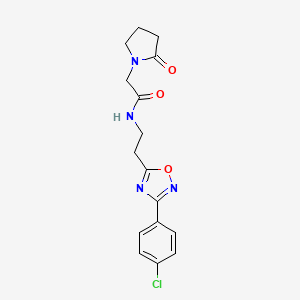 molecular formula C16H17ClN4O3 B4963953 N-{2-[3-(4-chlorophenyl)-1,2,4-oxadiazol-5-yl]ethyl}-2-(2-oxo-1-pyrrolidinyl)acetamide 