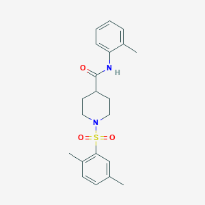 molecular formula C21H26N2O3S B4963956 1-[(2,5-dimethylphenyl)sulfonyl]-N-(2-methylphenyl)-4-piperidinecarboxamide 