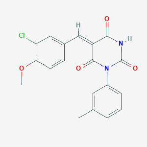 molecular formula C19H15ClN2O4 B4963966 5-(3-chloro-4-methoxybenzylidene)-1-(3-methylphenyl)-2,4,6(1H,3H,5H)-pyrimidinetrione 