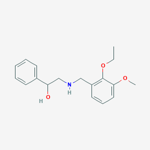 molecular formula C18H23NO3 B496397 2-[(2-Ethoxy-3-methoxybenzyl)amino]-1-phenylethanol 