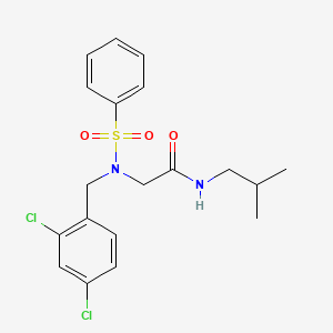 molecular formula C19H22Cl2N2O3S B4963988 N~2~-(2,4-dichlorobenzyl)-N~1~-isobutyl-N~2~-(phenylsulfonyl)glycinamide 