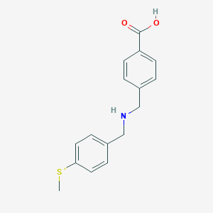 molecular formula C16H17NO2S B496399 4-[[(4-methylsulfanylphenyl)methylamino]methyl]benzoic Acid CAS No. 875005-42-8