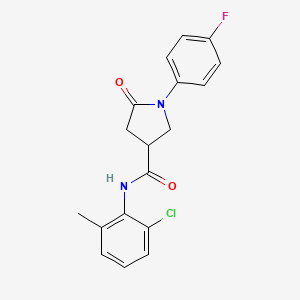 molecular formula C18H16ClFN2O2 B4964006 N-(2-chloro-6-methylphenyl)-1-(4-fluorophenyl)-5-oxo-3-pyrrolidinecarboxamide 