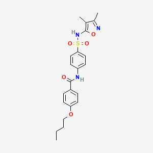 molecular formula C22H25N3O5S B4964050 4-butoxy-N-(4-{[(3,4-dimethyl-5-isoxazolyl)amino]sulfonyl}phenyl)benzamide 