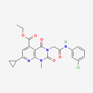 molecular formula C22H21ClN4O5 B4964059 ethyl 3-{2-[(3-chlorophenyl)amino]-2-oxoethyl}-7-cyclopropyl-1-methyl-2,4-dioxo-1,2,3,4-tetrahydropyrido[2,3-d]pyrimidine-5-carboxylate 