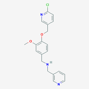 molecular formula C20H20ClN3O2 B496406 N-{4-[(6-chloro-3-pyridinyl)methoxy]-3-methoxybenzyl}-N-(3-pyridinylmethyl)amine 
