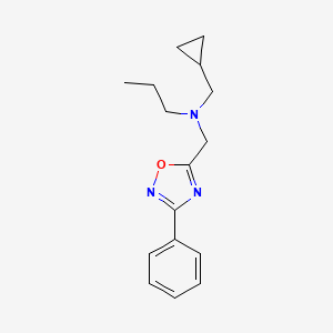 molecular formula C16H21N3O B4964062 (cyclopropylmethyl)[(3-phenyl-1,2,4-oxadiazol-5-yl)methyl]propylamine 