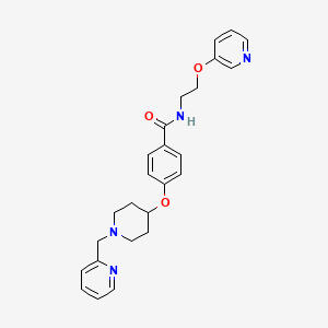 molecular formula C25H28N4O3 B4964067 4-{[1-(2-pyridinylmethyl)-4-piperidinyl]oxy}-N-[2-(3-pyridinyloxy)ethyl]benzamide 
