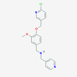 molecular formula C20H20ClN3O2 B496407 1-{4-[(6-chloropyridin-3-yl)methoxy]-3-methoxyphenyl}-N-(pyridin-4-ylmethyl)methanamine 