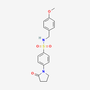 molecular formula C18H20N2O4S B4964078 N-(4-methoxybenzyl)-4-(2-oxo-1-pyrrolidinyl)benzenesulfonamide 