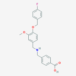 molecular formula C23H22FNO4 B496408 4-[({4-[(4-Fluorobenzyl)oxy]-3-methoxybenzyl}amino)methyl]benzoic acid 