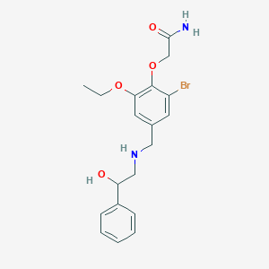 molecular formula C19H23BrN2O4 B496409 2-(2-Bromo-6-ethoxy-4-{[(2-hydroxy-2-phenylethyl)amino]methyl}phenoxy)acetamide 