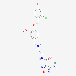 molecular formula C20H21ClFN5O4 B496411 4-amino-N-[2-({4-[(2-chloro-4-fluorobenzyl)oxy]-3-methoxybenzyl}amino)ethyl]-1,2,5-oxadiazole-3-carboxamide 