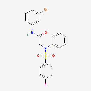 molecular formula C20H16BrFN2O3S B4964122 N~1~-(3-bromophenyl)-N~2~-[(4-fluorophenyl)sulfonyl]-N~2~-phenylglycinamide 