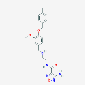 molecular formula C21H25N5O4 B496413 4-amino-N-[2-({3-methoxy-4-[(4-methylbenzyl)oxy]benzyl}amino)ethyl]-1,2,5-oxadiazole-3-carboxamide 