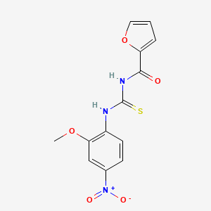 molecular formula C13H11N3O5S B4964139 N-{[(2-methoxy-4-nitrophenyl)amino]carbonothioyl}-2-furamide 