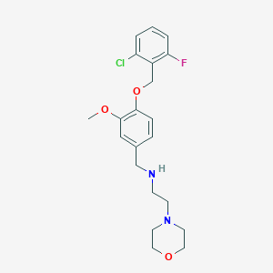 molecular formula C21H26ClFN2O3 B496414 N-{4-[(2-chloro-6-fluorobenzyl)oxy]-3-methoxybenzyl}-2-(morpholin-4-yl)ethanamine 
