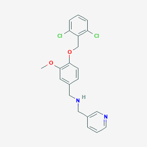 molecular formula C21H20Cl2N2O2 B496415 1-{4-[(2,6-dichlorobenzyl)oxy]-3-methoxyphenyl}-N-(pyridin-3-ylmethyl)methanamine 