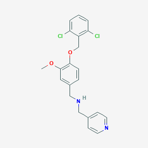molecular formula C21H20Cl2N2O2 B496416 1-{4-[(2,6-dichlorobenzyl)oxy]-3-methoxyphenyl}-N-(pyridin-4-ylmethyl)methanamine 