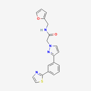 molecular formula C19H16N4O2S B4964160 N-(2-furylmethyl)-2-{3-[3-(1,3-thiazol-2-yl)phenyl]-1H-pyrazol-1-yl}acetamide 