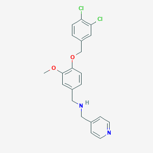 molecular formula C21H20Cl2N2O2 B496417 1-{4-[(3,4-dichlorobenzyl)oxy]-3-methoxyphenyl}-N-(pyridin-4-ylmethyl)methanamine 