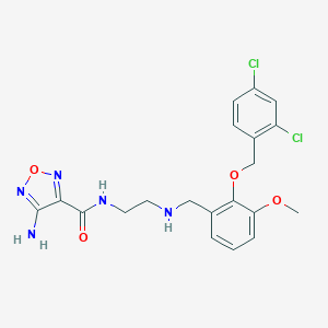 4-amino-N-[2-({2-[(2,4-dichlorobenzyl)oxy]-3-methoxybenzyl}amino)ethyl]-1,2,5-oxadiazole-3-carboxamide