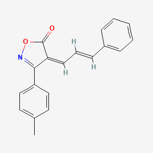 molecular formula C19H15NO2 B4964207 3-(4-methylphenyl)-4-(3-phenyl-2-propen-1-ylidene)-5(4H)-isoxazolone 